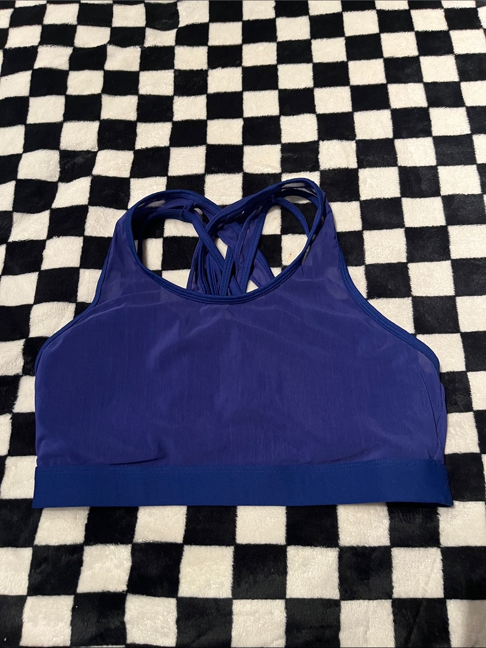 Fabletics Women's Strappy Sports Bralette - Deep Blue